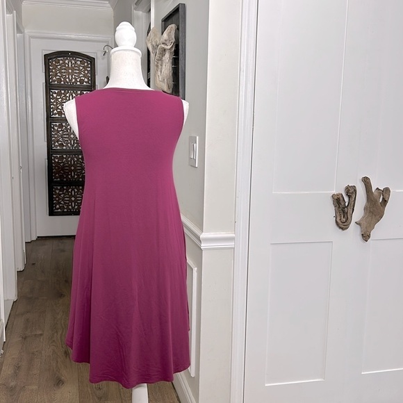 Eileen Fisher Womens Sleeveless Burgundy A Line Pocket Dress XS Sustainable - Picture 4 of 10